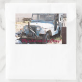 Beat up Blue Jeep Rechteckiger Aufkleber (Tasche)