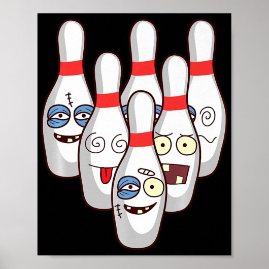 Beat Up Bowling Buttone Niedlich Duckpins T-Shirt  Poster (Vorne)
