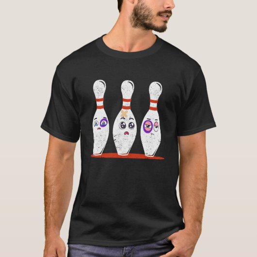 Beat Up Bowling Pins Funny Crazy Bowler T-Shirt (Vorderseite)