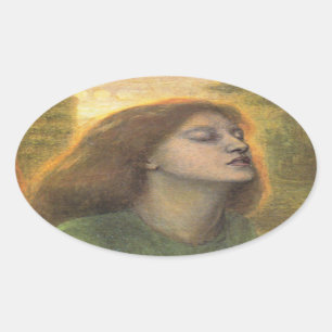 Beata Beatrix, gemalt von Dante Gabriel Rossetti Ovaler Aufkleber