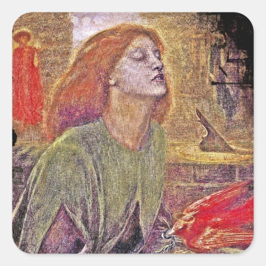 Beata Beatrix Quadratischer Aufkleber (Vorderseite)