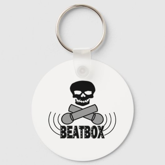 Beatbox Skull & Crossbone Mics Schlüsselanhänger (Vorderseite)