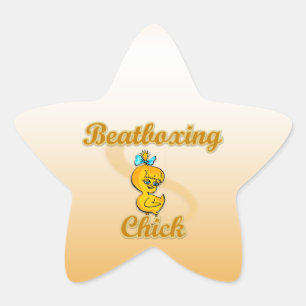 Beatboxing Chick Stern-Aufkleber
