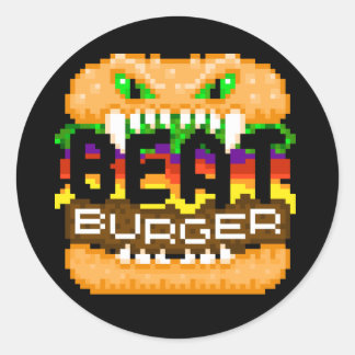 Beatburger verbissen Monster-Logo-Aufkleber Runder Aufkleber