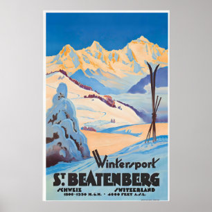 Beatenberg Schweizer Alpen Schweiz Skigebiet Vinta Poster