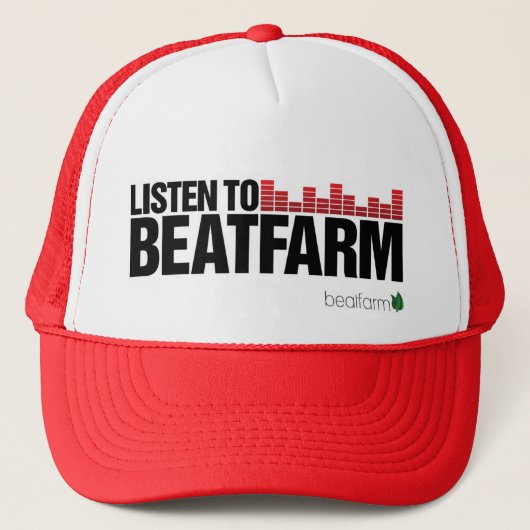 Beatfarm hören Rot Truckerkappe (Vorderseite)