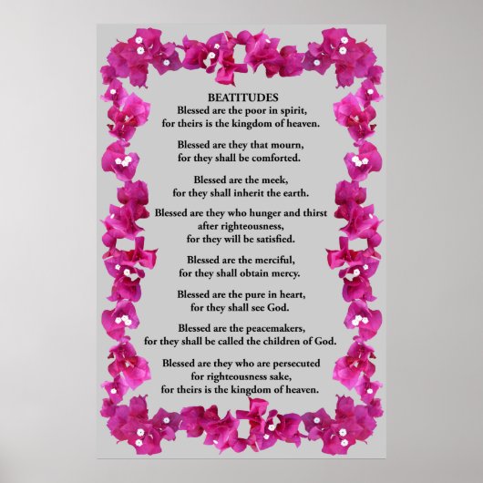 Beatitudes in Bougainvillea Poster (Vorne)