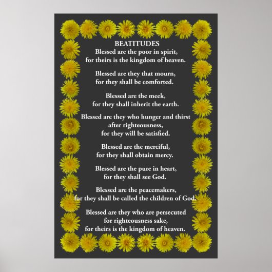 Beatitudes in einem Lüftungsrahmen Poster (Vorne)