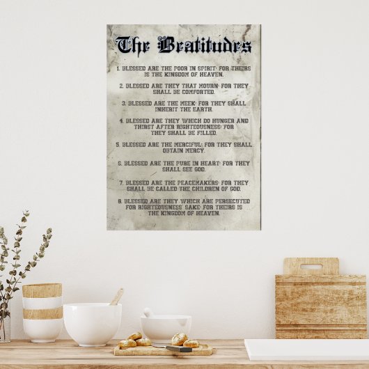 Beatitudes Matthew 5 Sermon auf dem Monte Ratio 3: Poster (Küche)