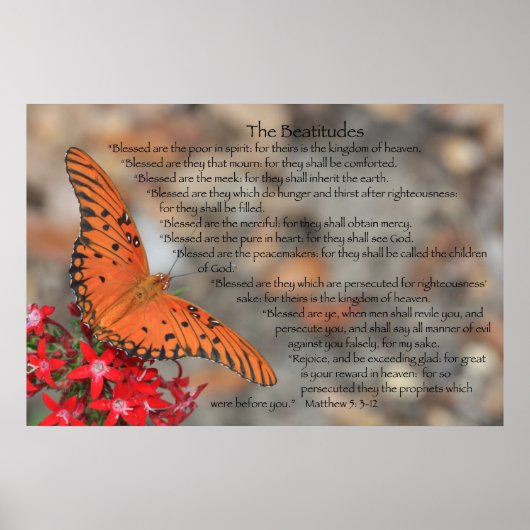 Beatitudes Poster (mit Orange Butterfly) (Vorne)