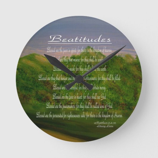 Beatitudes Runde Wanduhr (Vorderseite)