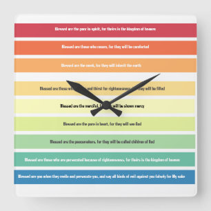 Beatitudes Wall Clock Quadratische Wanduhr