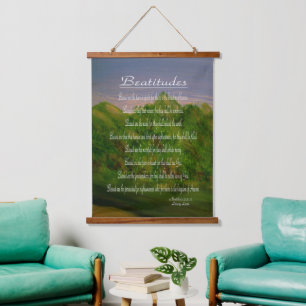 Beatitudes Wandteppich Mit Holzrahmen