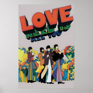 Beatles 1960er Jahre Alles was du brauchst ist LIE Poster
