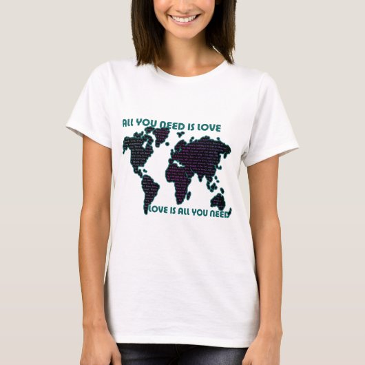 Beatles-alle Welt, die Sie benötigen, ist Liebe T-Shirt (Vorderseite)