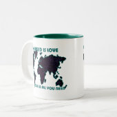 Beatles-alle Welt, die Sie benötigen, ist Liebe Zweifarbige Tasse (Vorderseite Links)