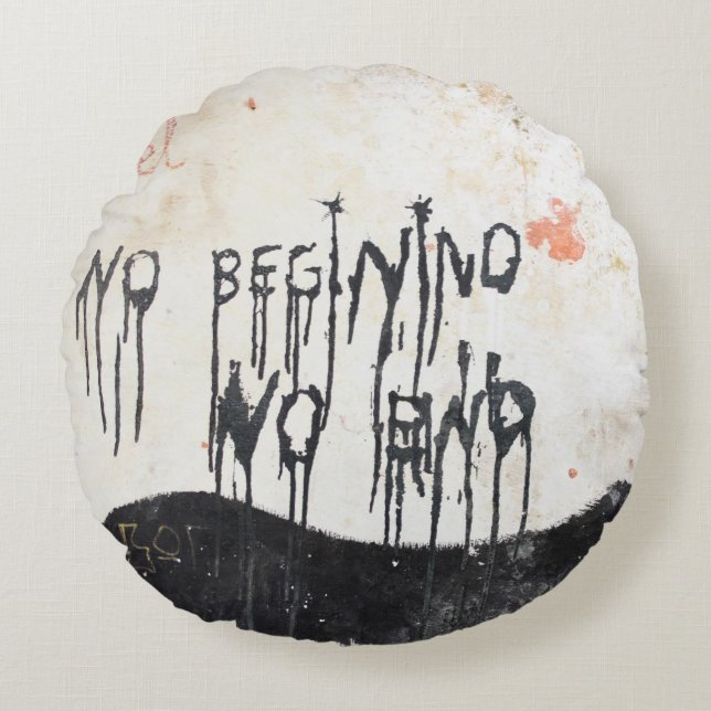 Beatles ashram rundes kissen (Vorderseite)