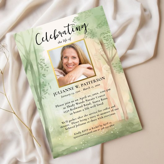 Beatmung von Fotos des Lebens in gestrichenen Wäld Einladung