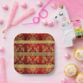 Beatmungsvolle Red & Gold Weihnachtszeitung Teller (Party)