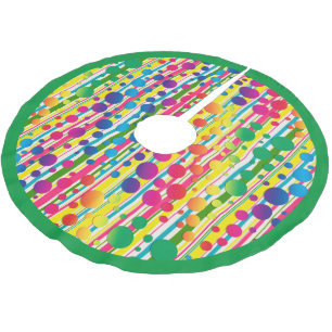 [Beatnic Bubbles] Retro Polka Dot Strichen Grün Polyester Weihnachtsbaumdecke