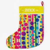 [Beatnik-Blasen] Retro-Polka-Dot gelb gestrichen Großer Weihnachtsstrumpf (Rückseite)