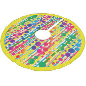 [Beatnik-Blasen] Retro-Polka-Dot gelb gestrichen Polyester Weihnachtsbaumdecke (Schrägansicht)