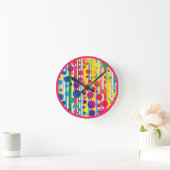 [Beatnik-Blasen] Retro-Polka-Dot gestrichen Rosa Runde Wanduhr (Zuhause)