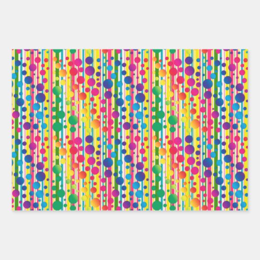 [Beatnik-Blasen] Retro-Polka-Dot grün gestrichen Geschenkpapier Set (Vorderseite)