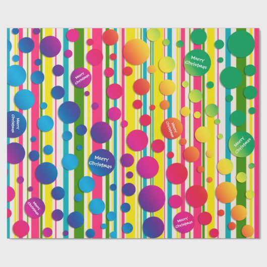 [Beatnik-Blasen] Retro-Polka-Dot Regenbogen Geschenkpapier (Flach)