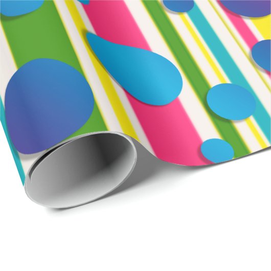 [Beatnik-Blasen] Retro-Polka-Dot Regenbogen Geschenkpapier (Rolleneckpunkt)