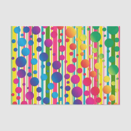 [Beatnik-Blasen] Retro-Polka-Dot Regenbogen Seidenpapier (Vorderseite)