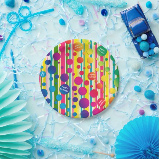 [Beatnik-Blasen] Retro Tupfen-Papier mit Pappteller (Party)