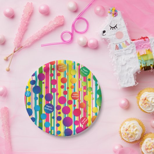 [Beatnik-Blasen] Retro Tupfen-Papier mit Pappteller (Party)