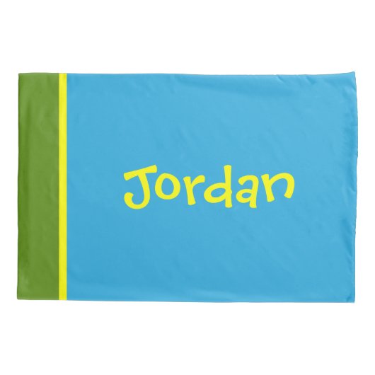 [Beatnik-Blasen] Retro Tupfen-Streifen-Blau Kissenbezug (Rückseite-Links)