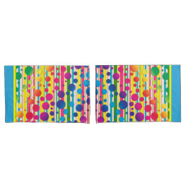 [Beatnik-Blasen] Retro Tupfen-Streifen-Blau Kissenbezug