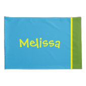 [Beatnik-Blasen] Retro Tupfen-Streifen-Blau Kissenbezug (Rückseite-Rechts)