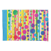 [Beatnik-Blasen] Retro Tupfen-Streifen-Blau Kissenbezug (Vorderseite-Links)