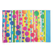 [Beatnik-Blasen] Retro Tupfen-Streifen-Blau Kissenbezug (Vorderseite-Rechts)