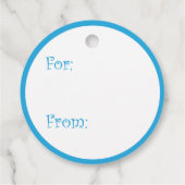 [Beatnik Bubbles] Retro Polka Dot Streifen blau Geschenkanhänger (Rückseite)