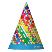 [Beatnik Bubbles] Retro Polka Dot Streifen blau Partyhütchen (Links)