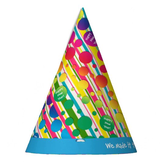 [Beatnik Bubbles] Retro Polka Dot Streifen blau Partyhütchen (Links)