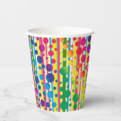 [Beatnik Bubbles] Retro Polka Dot Streifen Pappbecher (Vorderseite)