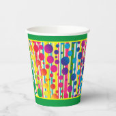 [Beatnik Bubbles] Retro Polka Dot Strip - Grün Pappbecher (Links)