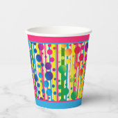 [Beatnik Bubbles] Retro Polka Dot Strip Two Tone Pappbecher (Vorderseite)