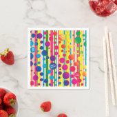 [Beatnik Bubbles] Retro Polka Dot Strippapier Serviette (Beispiel)