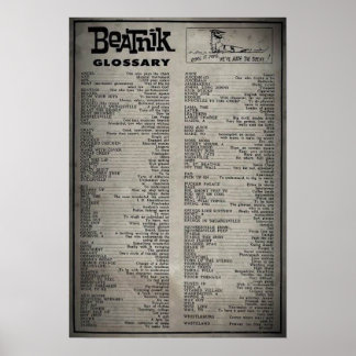 Beatnik Glossary (Plakat) Poster