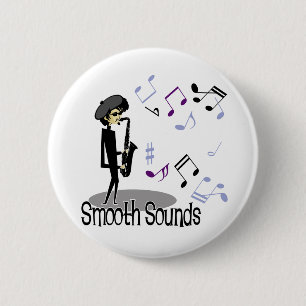 Beatnik-Jazz-Saxophon-Spieler Button