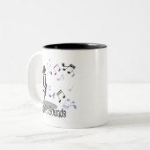 Beatnik-Jazz-Saxophon-Spieler Zweifarbige Tasse (Vorderseite Links)