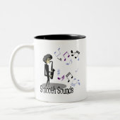 Beatnik-Jazz-Saxophon-Spieler Zweifarbige Tasse (Links)
