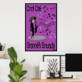 Beatnik Jazz Saxophone Player Poster (Heimbüro)